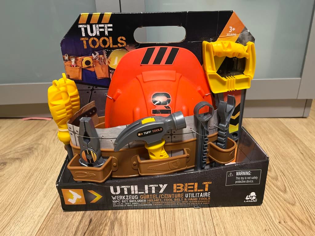 Tuff Tools Kinder Gereedschapsriem met Helm, Ophalen, Gebruikt, Jongen of Meisje