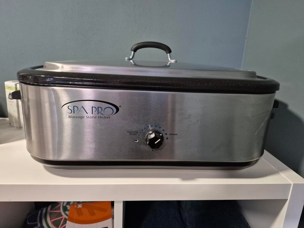 Hotstone pan compleet met stenen, bandjes en thermometer, Verzenden, Gebruikt, Hotstone