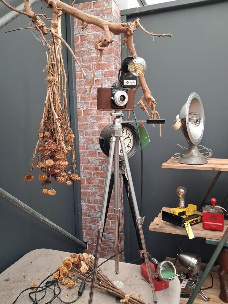 Vintage fotocamera statief lamp, Ophalen of Verzenden, Minder dan 100 cm
