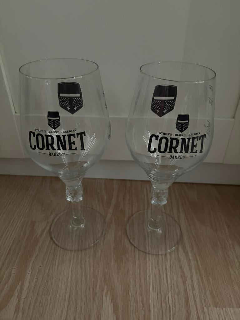 Cornet bierglazen, Verzamelen, Glas en Borrelglaasjes, Ophalen, Zo goed als nieuw, Bierglas