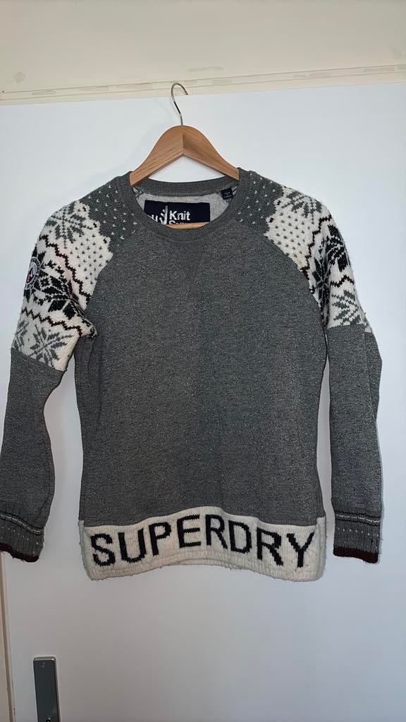 Kersttrui superdry nieuw staat maat s, Ophalen of Verzenden, Zo goed als nieuw, Blauw