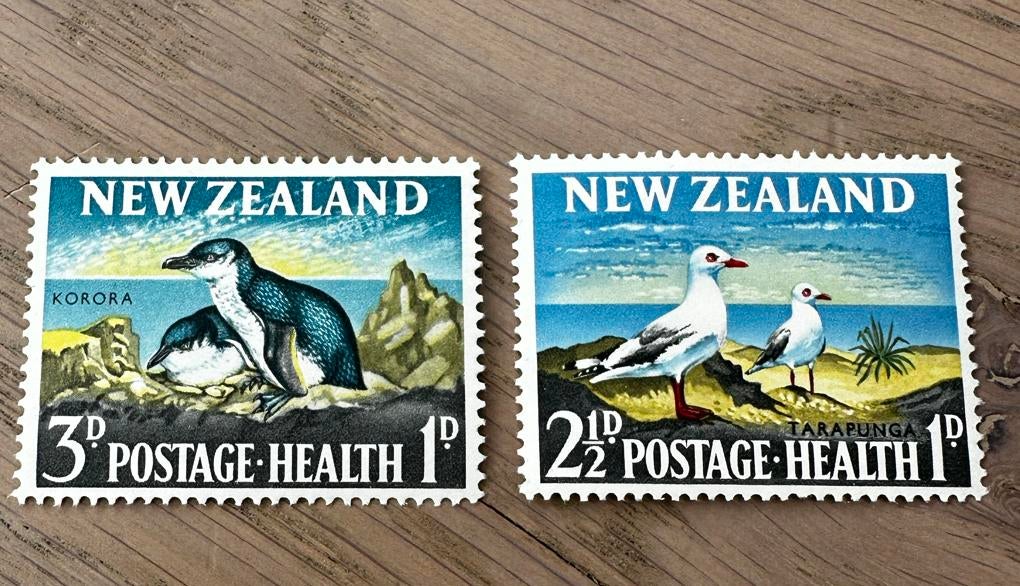 Nieuw Zeeland 1964 health vogels ongebruikt pinguins, Ophalen of Verzenden