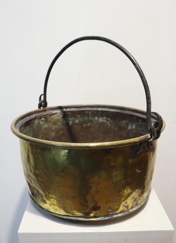 Antieke koperen bak, blokkenbak, Antiek en Kunst, Ophalen of Verzenden