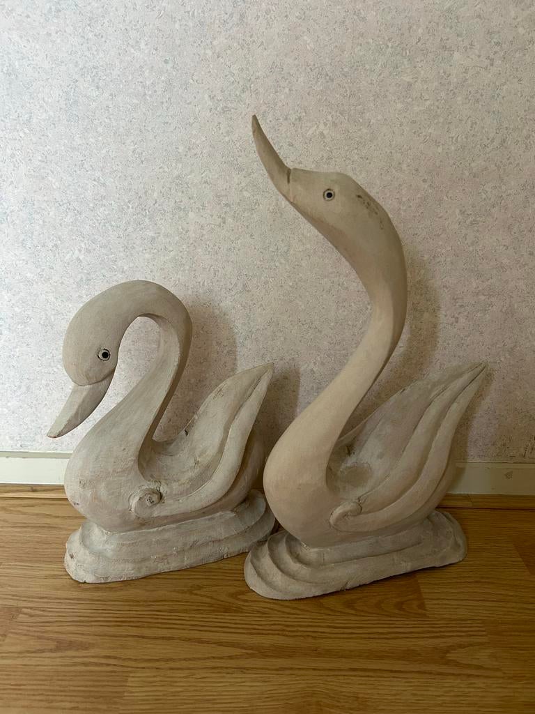 Houten zwanen handgemaakt, Ophalen of Verzenden