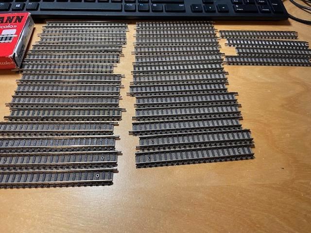 Fleischmann Piccolo n 9101 31 stuks, Gebruikt, Gelijkstroom, Fleischmann, Rails