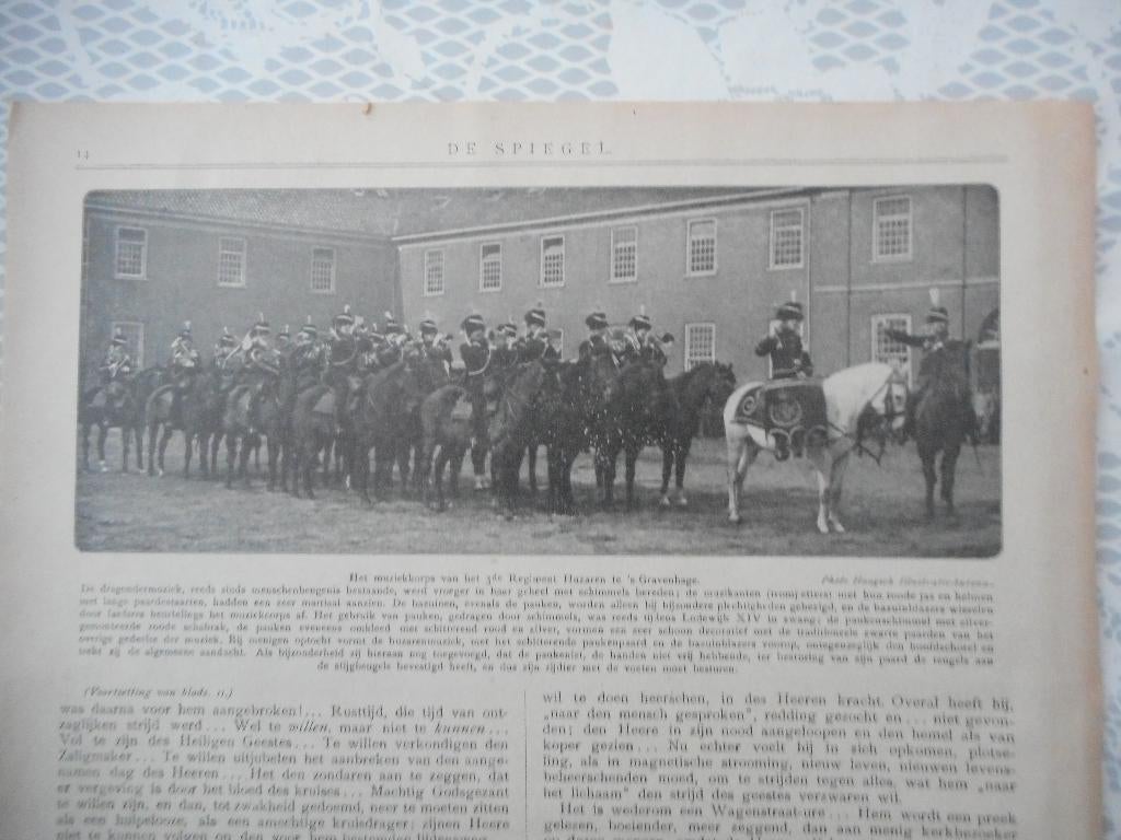 's Gravenhage. Muziekkorps 3de Regiment Huzaren. 1919, Ophalen of Verzenden, Landmacht, Nederland, Foto of Poster