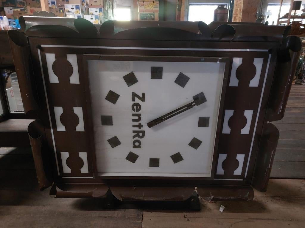 Zeldzame dubbelzijdige ZentRa juweliersklok – grote vintage, Ophalen of Verzenden