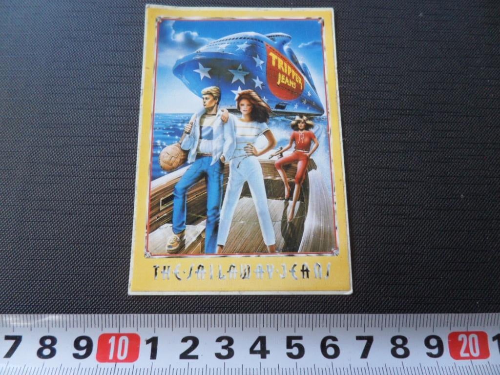 sticker tripper the sailaway jeans strip schip cruise, Ophalen, Zo goed als nieuw