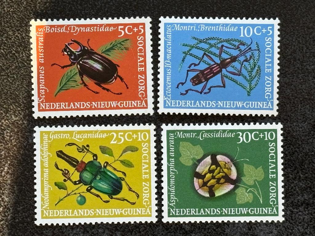 1961 NVPH NNG 69-72, Sociale Zorg, Kevers op planten, Ophalen of Verzenden, Nieuw-Guinea