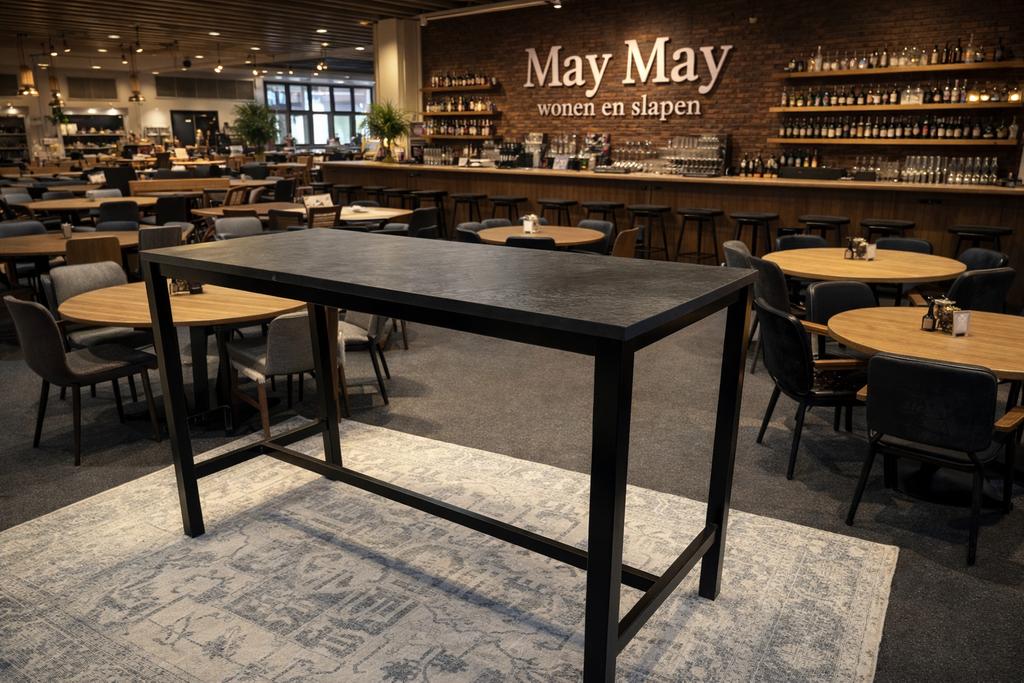 Bartafel Vivian zwart/Antraciet 180x80x110 direct/leverbaar, Ophalen, Zo goed als nieuw, Mwonenenslapen, Mwonenenslapen@ziggo.nl