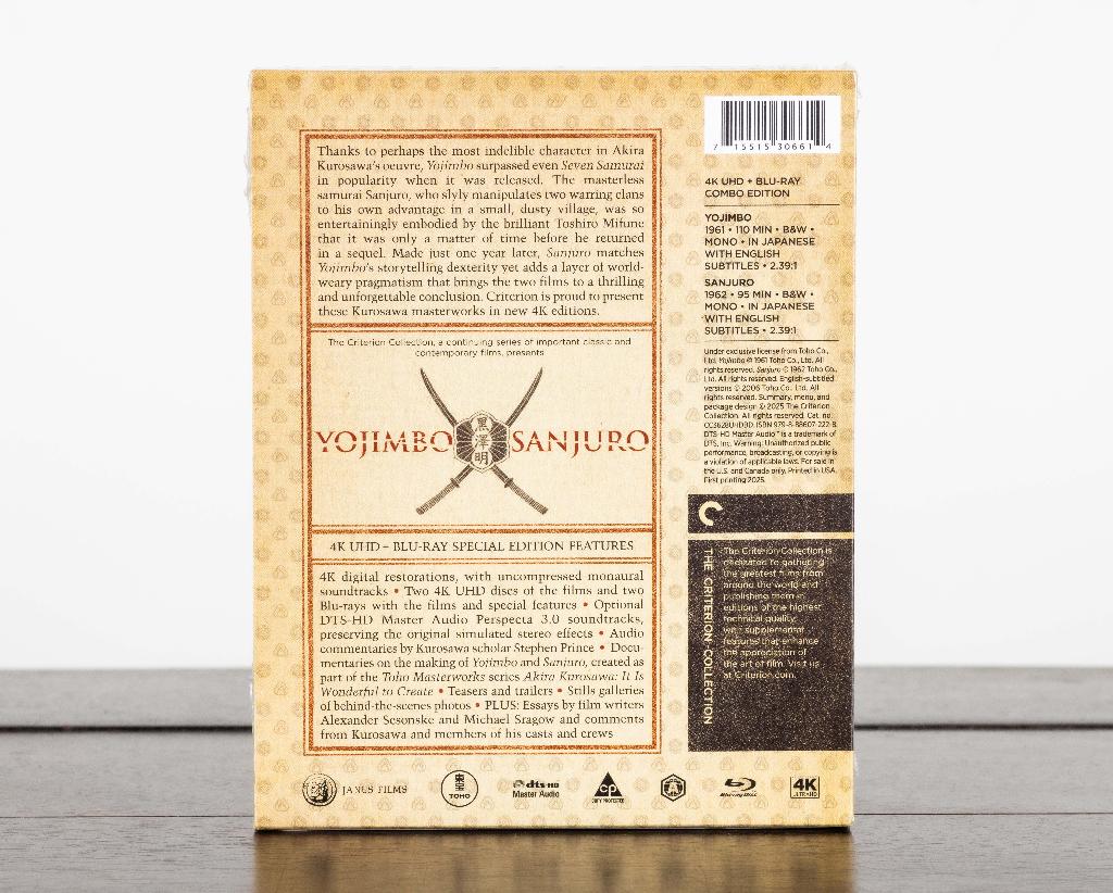 Yojimbo / Sanjuro 4K UHD + Blu-Ray (US Import) Criterion, -, Ophalen of Verzenden, Nieuw in verpakking, Klassiekers