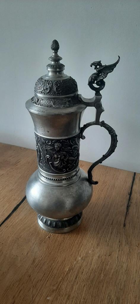 Mooie kan deutsche zinn, prachtig bewerkt, Antiek en Kunst, Antiek | Tin, Ophalen of Verzenden