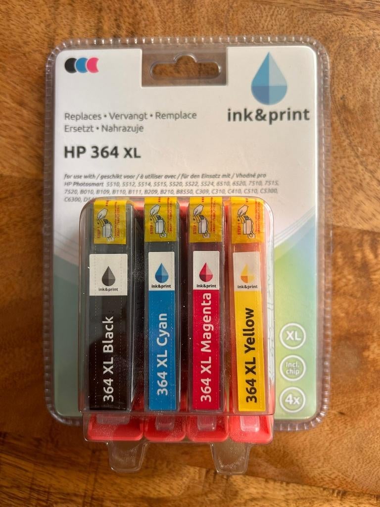 HP 364 XL inktcartridges, zwart & kleur, nieuw in verpakking, Ophalen of Verzenden, Nieuw, Cartridge, Hp