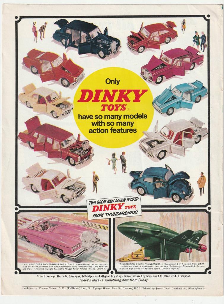 8 oude Dinky Toys tijdschriftreclames op achterpagina's, Gebruikt, Verzenden, Overige typen, X