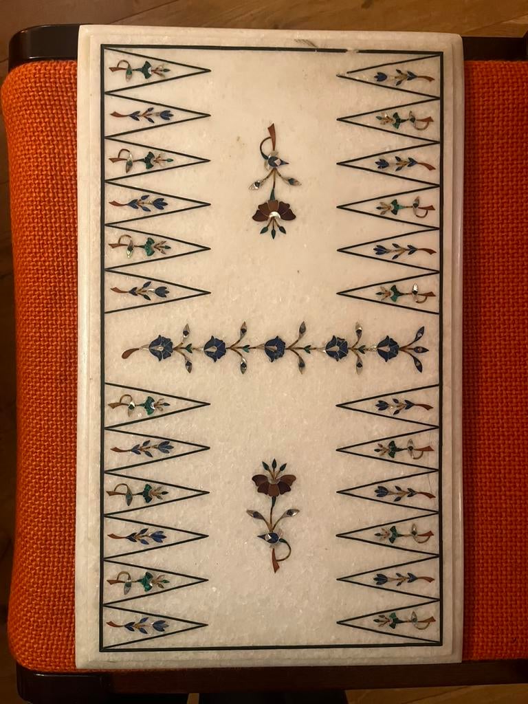 Trik trak bord marmer parchin kari /pietra dura, Ophalen