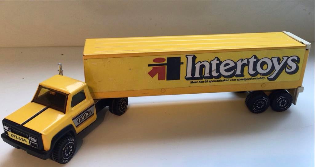 Vintage Tonka Intertoys Vrachtauto met Oplegger, Kinderen en Baby's, Ophalen of Verzenden, Gebruikt, Jongen of Meisje