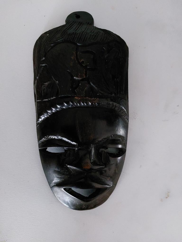 Afrikaans ebbenhouten wandmasker - Malawi stijl, Ophalen of Verzenden