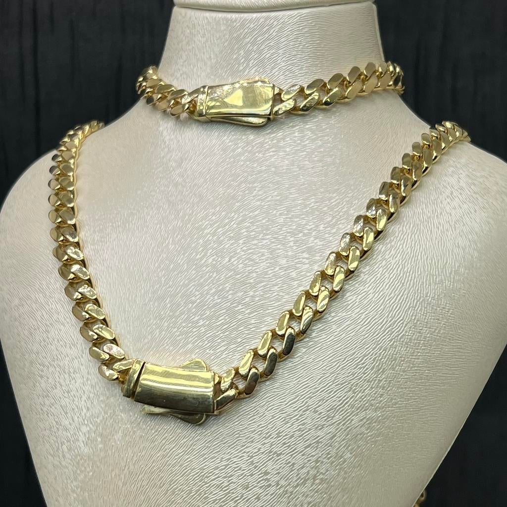 14 karaats gouden ketting armband cuban schakel, Ophalen of Verzenden, Zo goed als nieuw, Goud