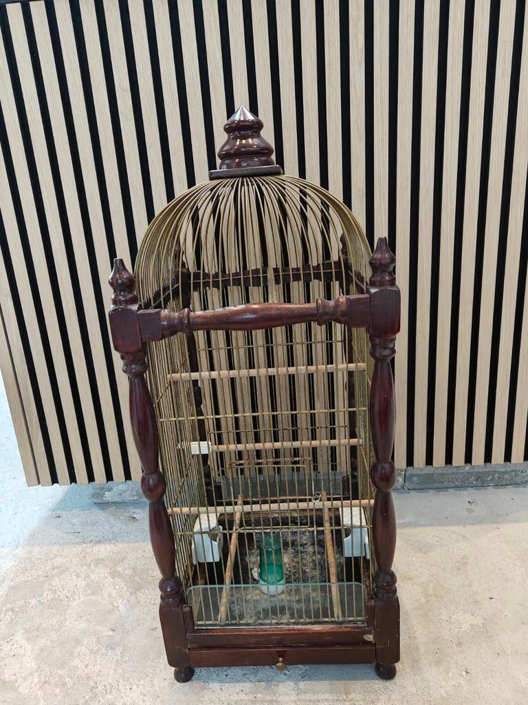 Vogelkooi Brocante, antiek, heel oud, Dieren en Toebehoren, Vogels | Hokken en Kooien, Ophalen, Gebruikt, Metaal, Vogelkooi
