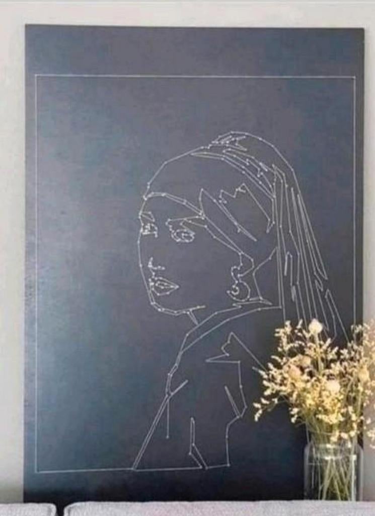 Meisje met de parel - draadkunst, Ophalen of Verzenden