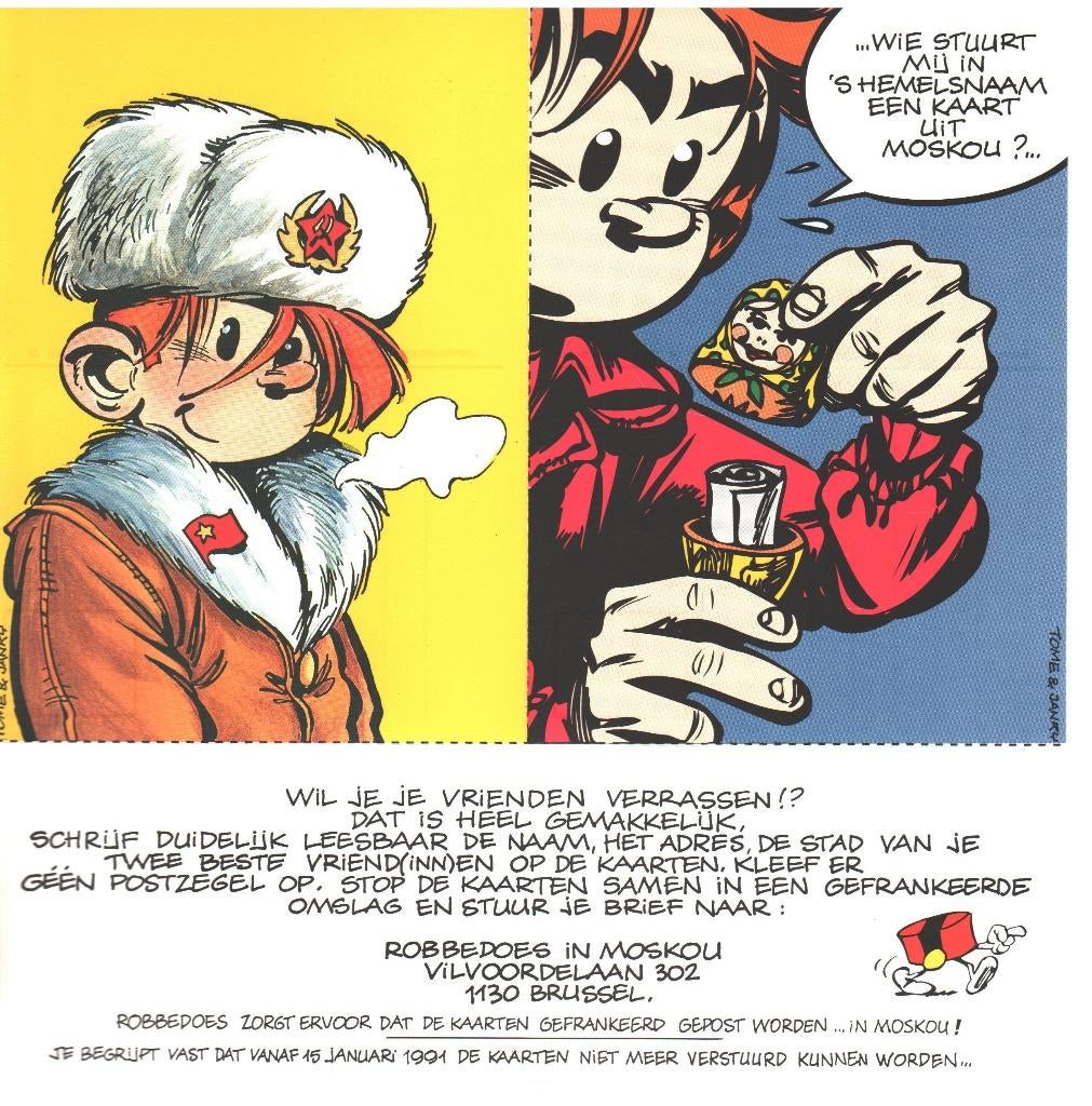 Franquin # kaarten 2 stuks, Ophalen of Verzenden, Guust of Robbedoes, Zo goed als nieuw, Plaatje, Poster of Sticker