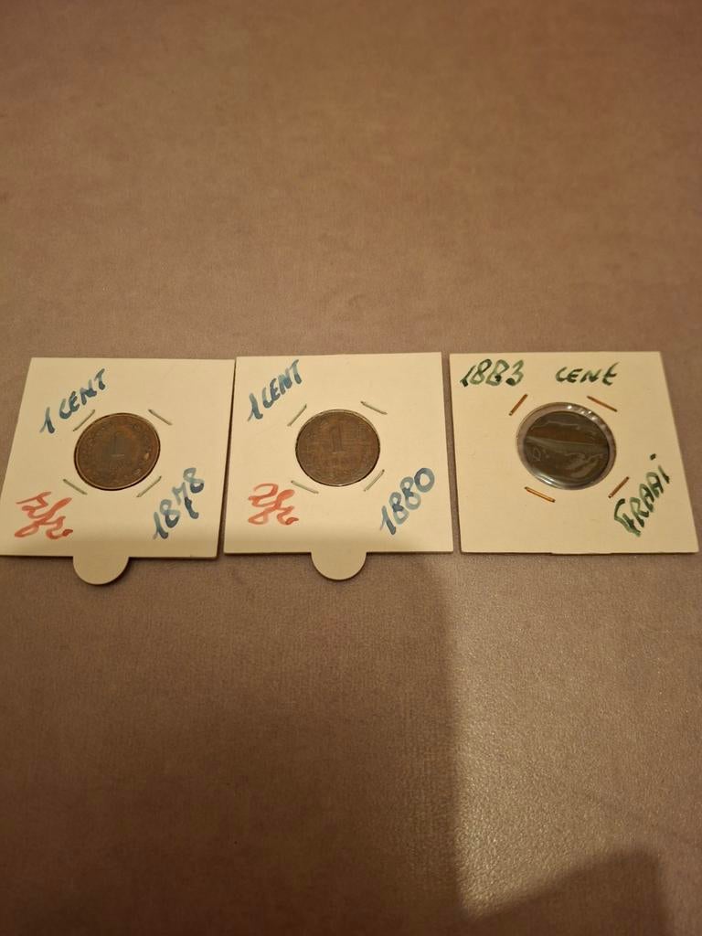 Munt Nederland 1 cent 1878 1880 1883, Ophalen, Koning Willem III, 1 cent, Losse munt