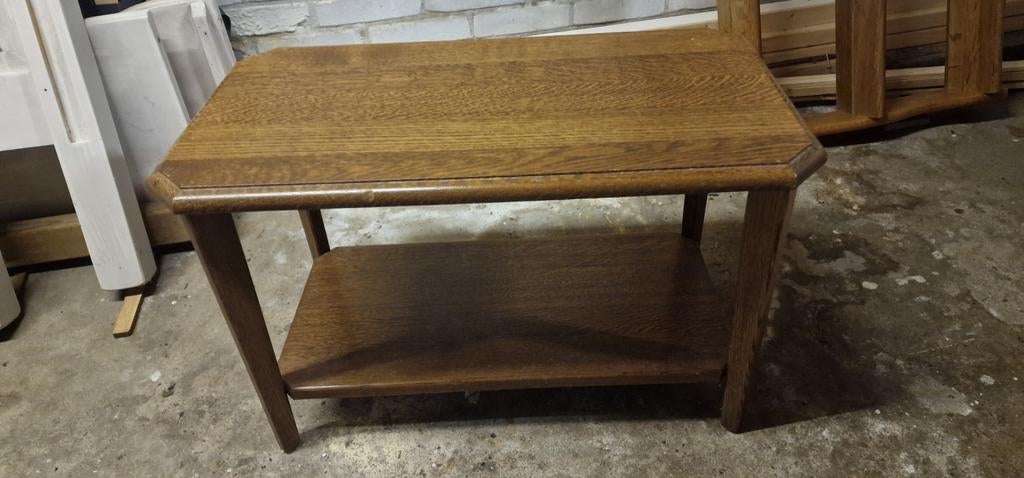 Eiken bijzettafel, Huis en Inrichting, Tafels | Bijzettafels, Ophalen, Rechthoekig, Minder dan 55 cm