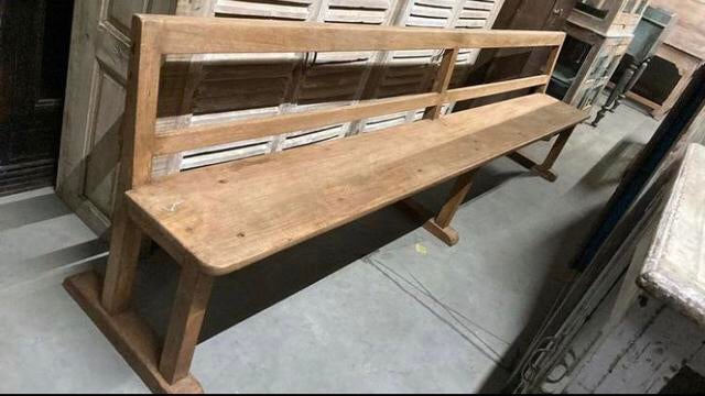 Lange bankje, Ophalen, Zo goed als nieuw, Hout