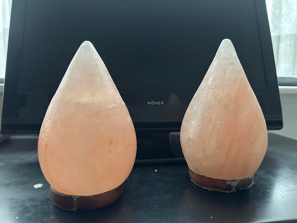 Himalaya zout kristal lamp, Huis en Inrichting, Lampen | Tafellampen, Overige materialen, Gebruikt, Ophalen of Verzenden, Gezondheid