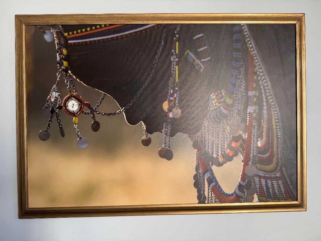 Zeer groot schilderij Afrika Zulu Masai Xhosa meisje, Antiek en Kunst, Ophalen