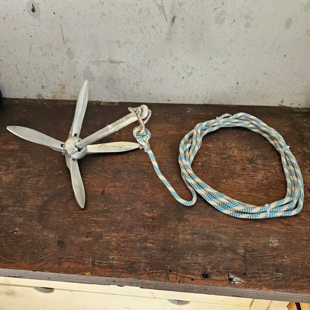 Anker 2,3 kilo paraplu anker met + touw, Watersport en Boten, Ophalen of Verzenden, Overige typen