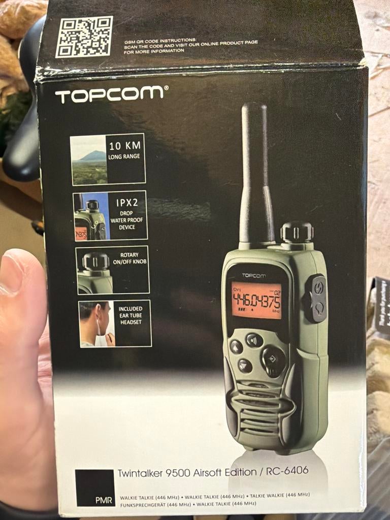 Topcom Twintalker 9500 Airsoft Walkie Talkie - Zo goed als n, 5 tot 15 km, Ophalen of Verzenden, Zo goed als nieuw, Portofoon of Walkie-talkie