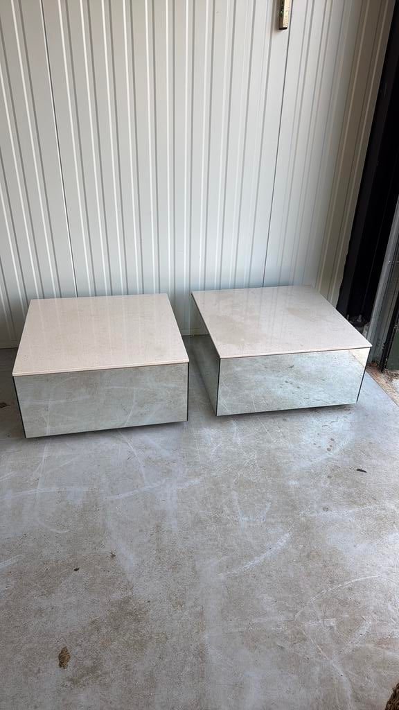 Setje Luxe Salon Tafels, Ophalen, 50 tot 100 cm, Rond, Zo goed als nieuw