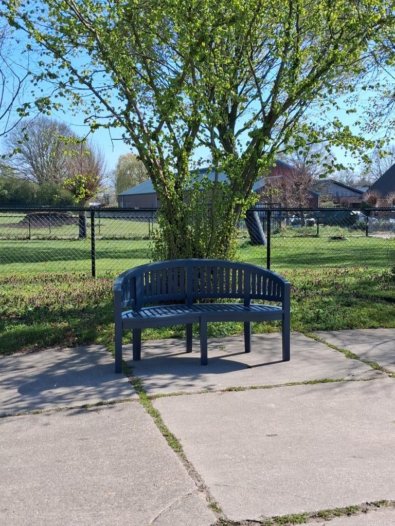 Te koop: zogeheten bananenbank., Ophalen, Teakhout