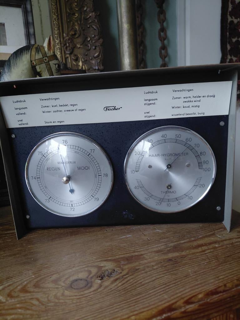 Vintage weerstation Fischer, Ophalen of Verzenden