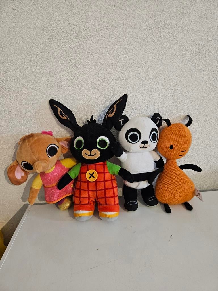 Bing, Sula, Pando en Flop knuffels - pratende figuren, Ophalen, Gebruikt, Konijn