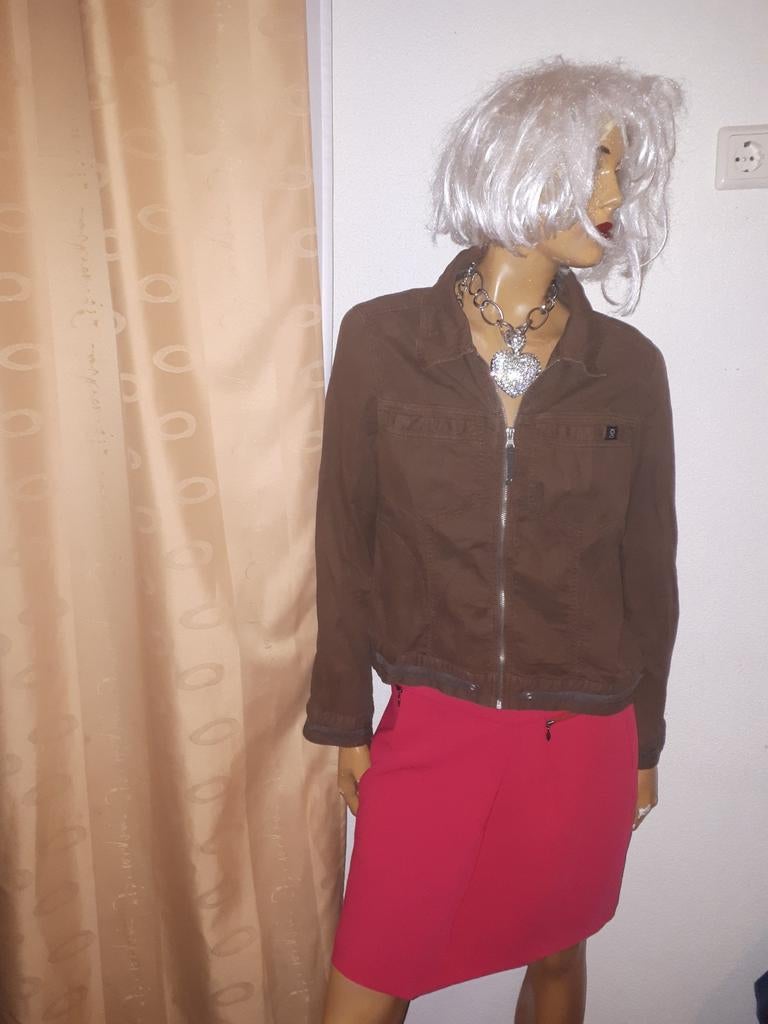 Bruine jas met rits van didi maat M zgan, Ophalen of Verzenden, Zo goed als nieuw, Maat 38/40 (M), Bruin