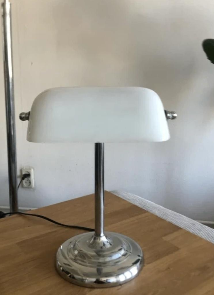 Vintage bankierslamp / klassieke bureaulamp / notarislamp, Huis en Inrichting, Lampen | Tafellampen, Gebruikt, Minder dan 50 cm