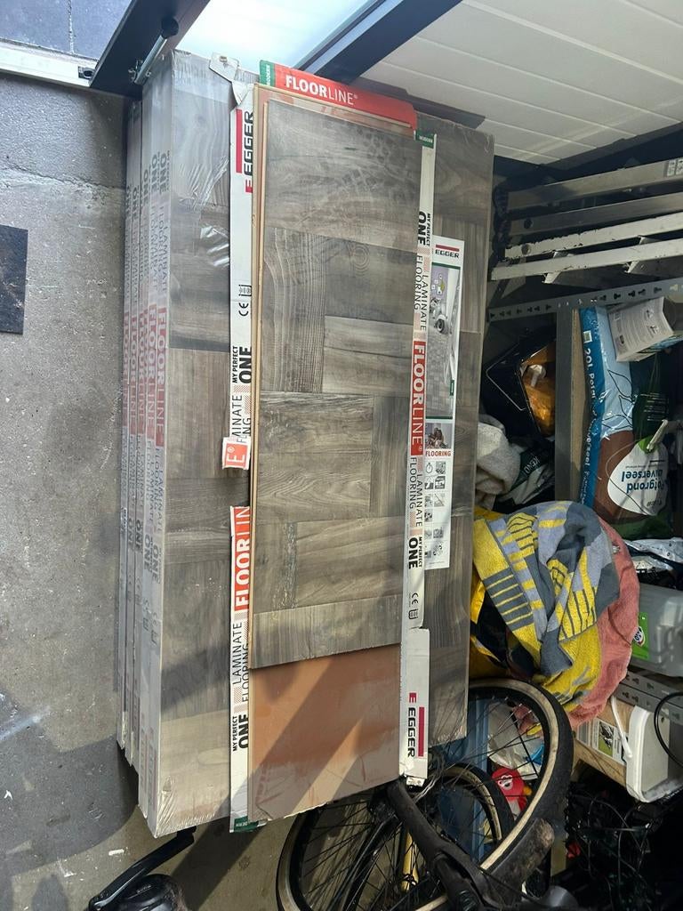 35m2 Laminaat - 10 Pakken Nieuw in Verpakking, Ophalen of Verzenden, Nieuw, Grijs