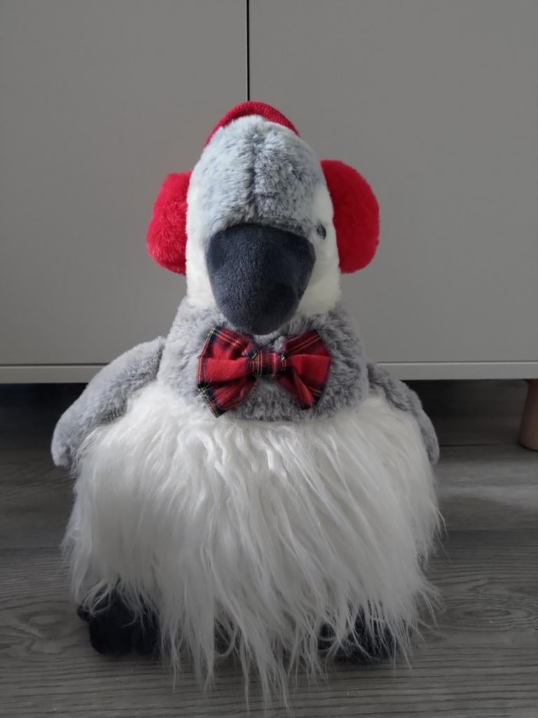 Verzwaarde pinguïn knuffel met strik en oorwarmers, Diversen, Kerst, Ophalen, Zo goed als nieuw
