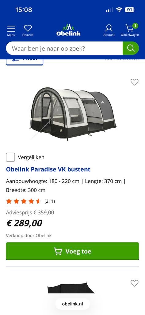 Paradis vk bustent van Obelink, Ophalen, Gebruikt