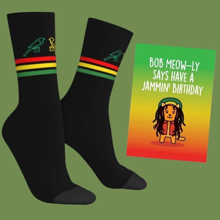 BOB MARLEY SOKKEN + VERJAARDAGS KAART BOB MARLEY, Ophalen of Verzenden, Nieuw