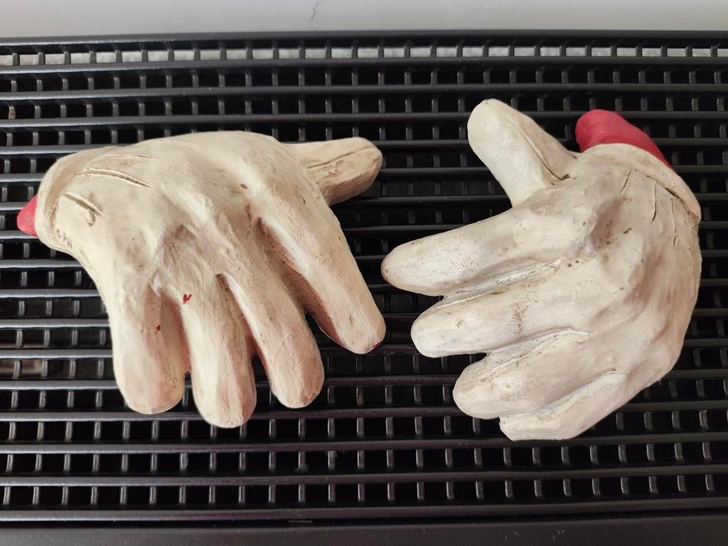 Vintage etalagemateriaal V&D, handschoenen van Sinterklaas, Ophalen of Verzenden