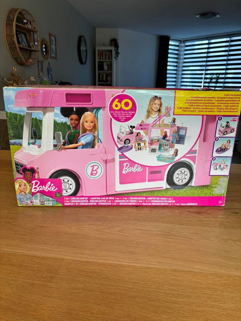 Barbie 3-in-1 droomcamper met extra’s, Ophalen of Verzenden, Zo goed als nieuw, Barbie