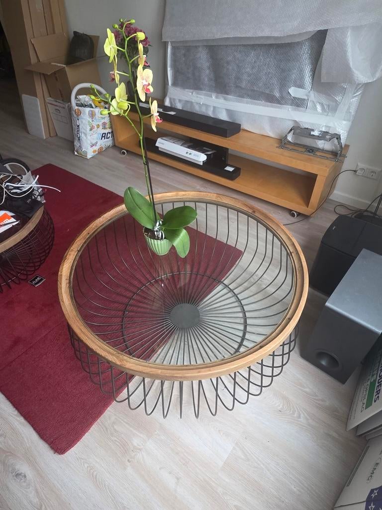 Zgan salontafel, Ophalen, 100 tot 150 cm, Rond, 50 tot 100 cm