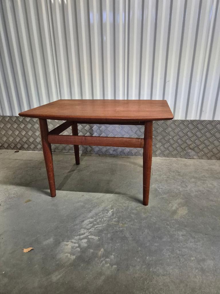Mooie vintage deense salontafel, Ophalen, Gebruikt, 100 tot 150 cm, Teakhout