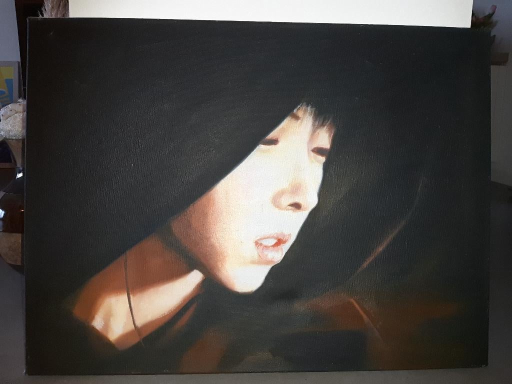 Schilderij Chinese jongen, Antiek en Kunst, Ophalen