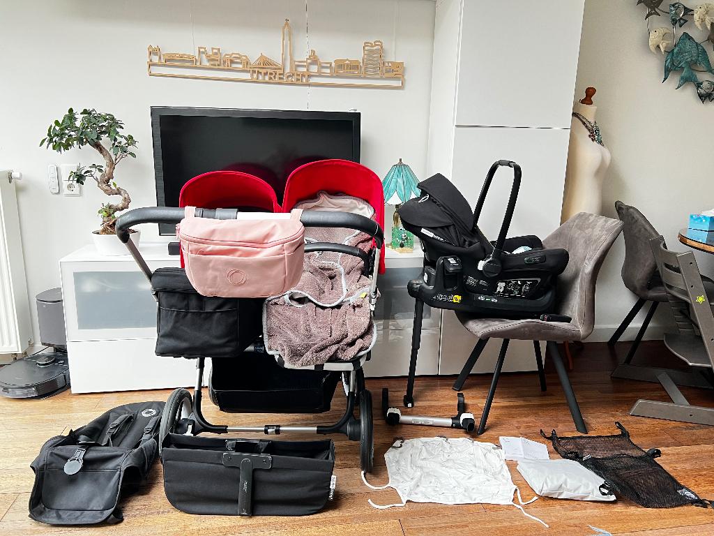 Bugaboo Donkey Duo kinderwagen + Volledige autostoelset, Ophalen, Gebruikt, Bugaboo, Combiwagen