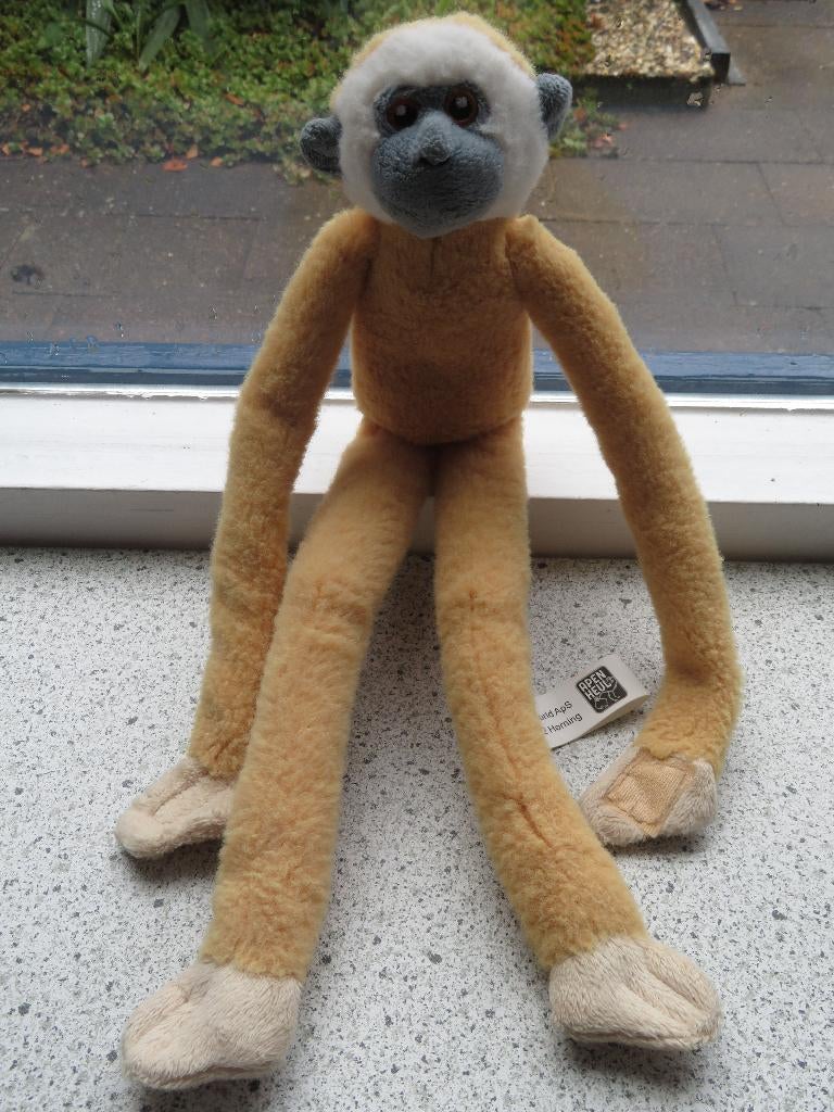 Aap van Petjes World of Apenheul geel met grijze snuit +oren, Ophalen of Verzenden, Zo goed als nieuw, Wasbaar, Middelgroot (20 tot 80 cm)