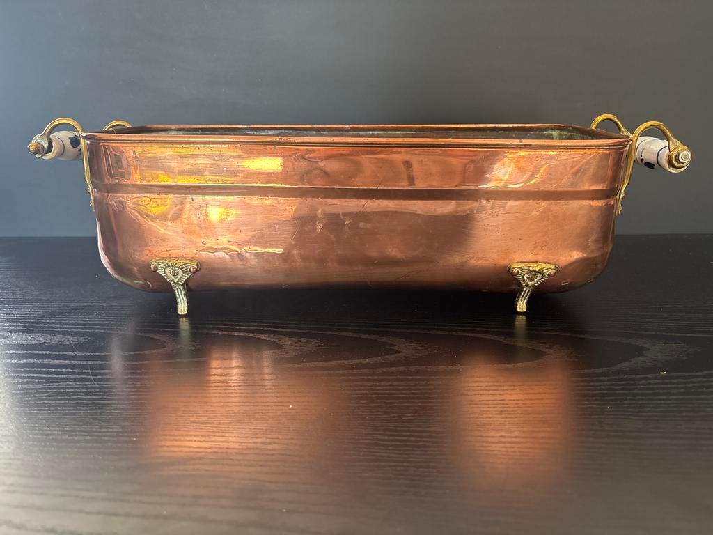 Antieke Koperen Plantenbak – Prachtig Vintage, Ophalen of Verzenden, Koper